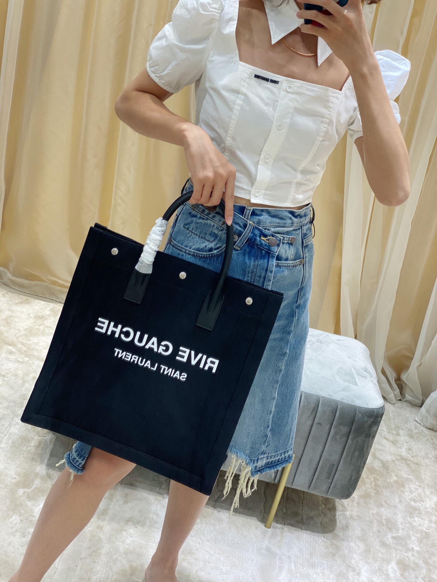 YSL Rive Gauche Tote Bag-37.5*38*17CM