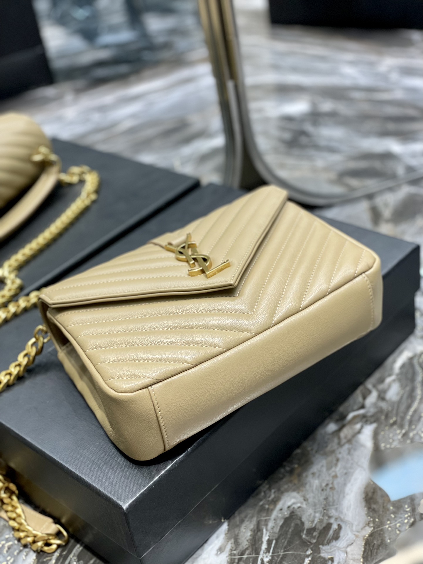 YS L Monogram College Bag-24*17*7CM